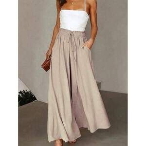 Pariaura Women's High Waisted Belted Pleated Gentle & Elegant Wide Leg Pants Fal